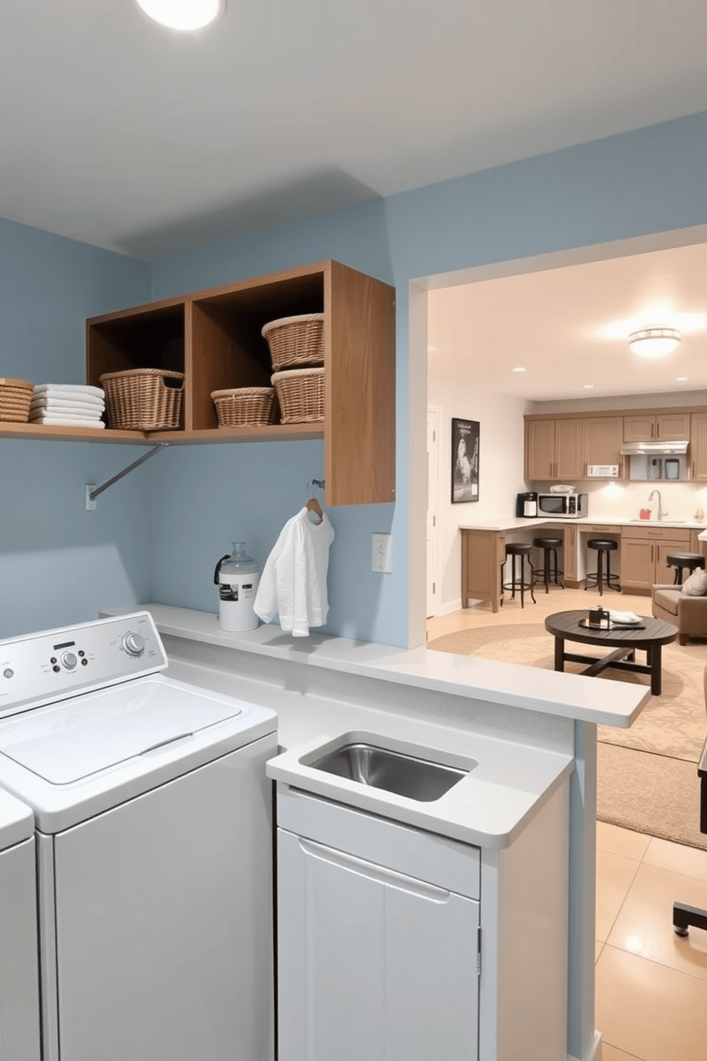 L Shaped Basement Design Ideas 12
