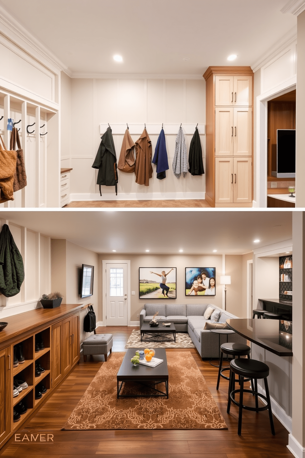 L Shaped Basement Design Ideas 14