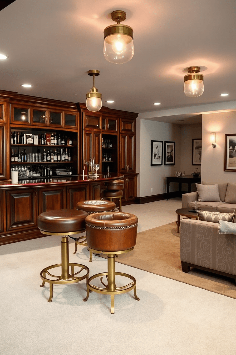 L Shaped Basement Design Ideas 22