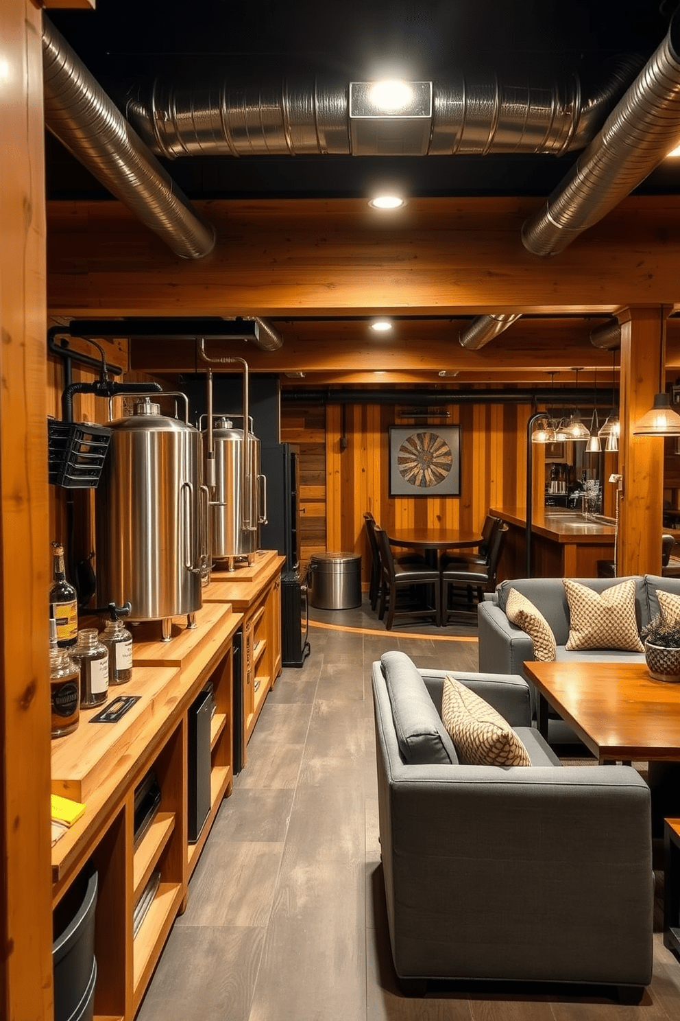 Long Basement Design Ideas 24