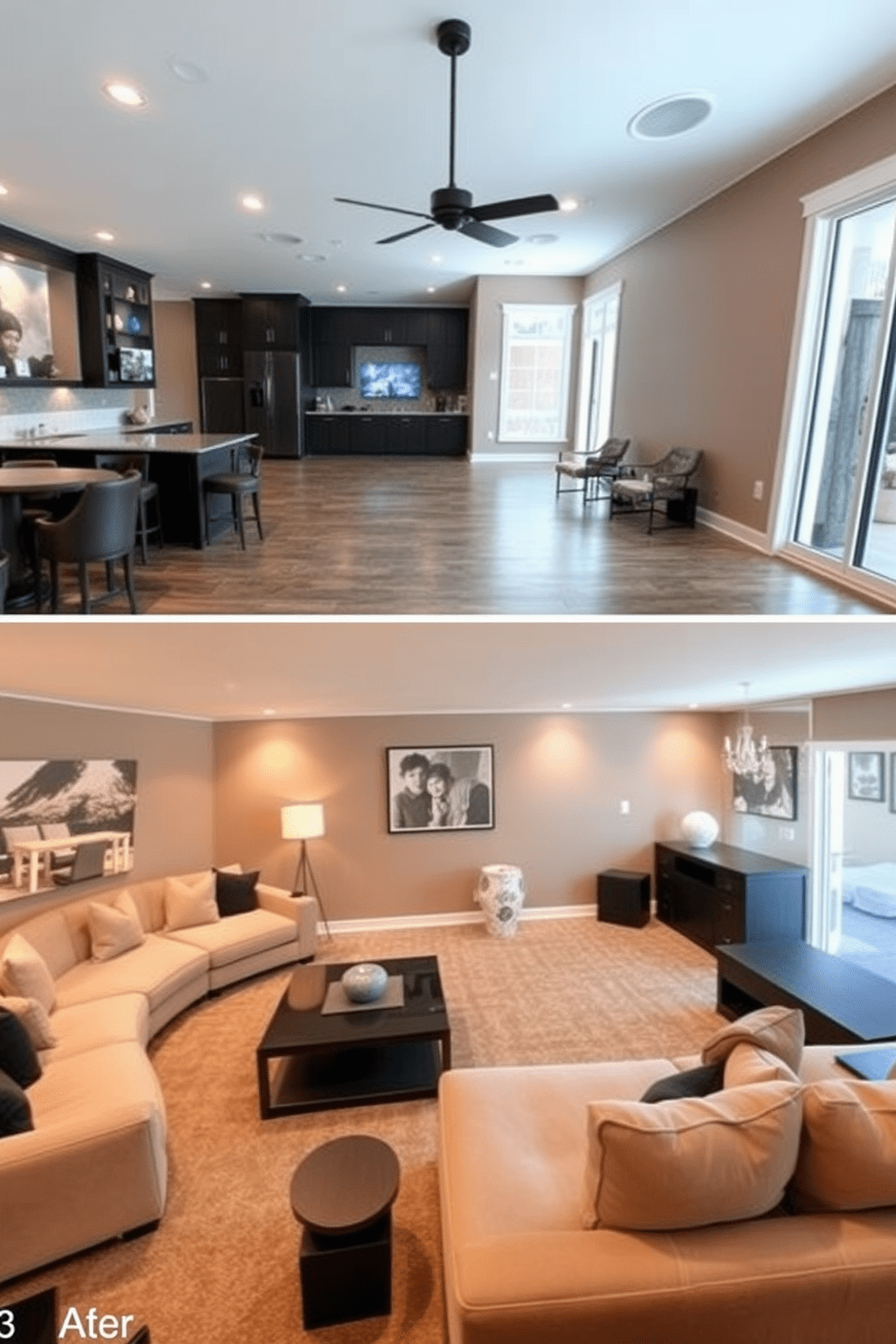 L Shaped Basement Design Ideas 4