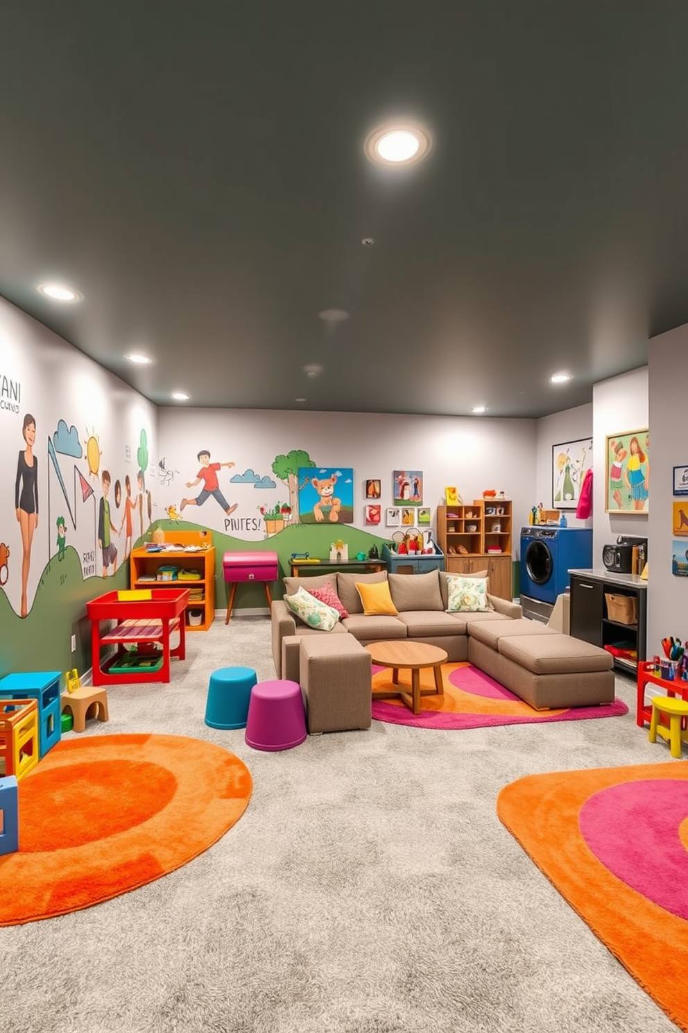 L Shaped Basement Design Ideas 5
