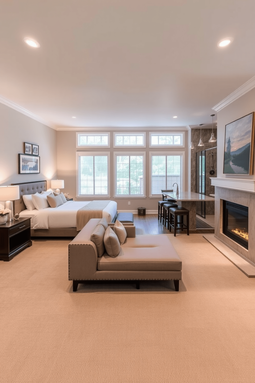 L Shaped Basement Design Ideas 6
