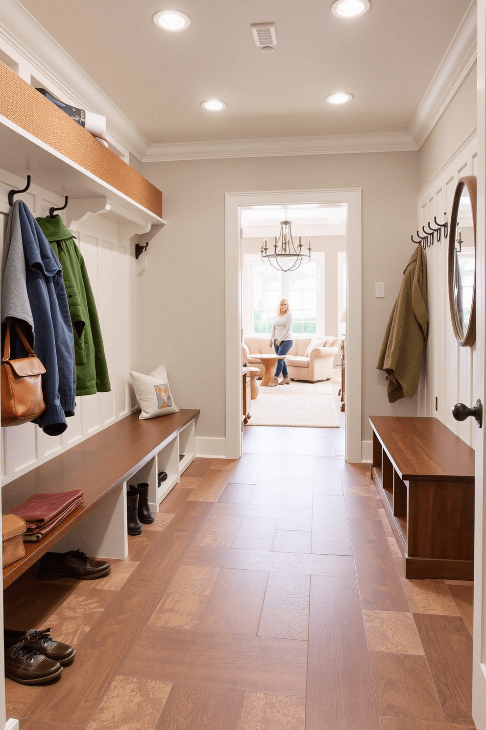 Mudroom Near Family Room Design Ideas 7