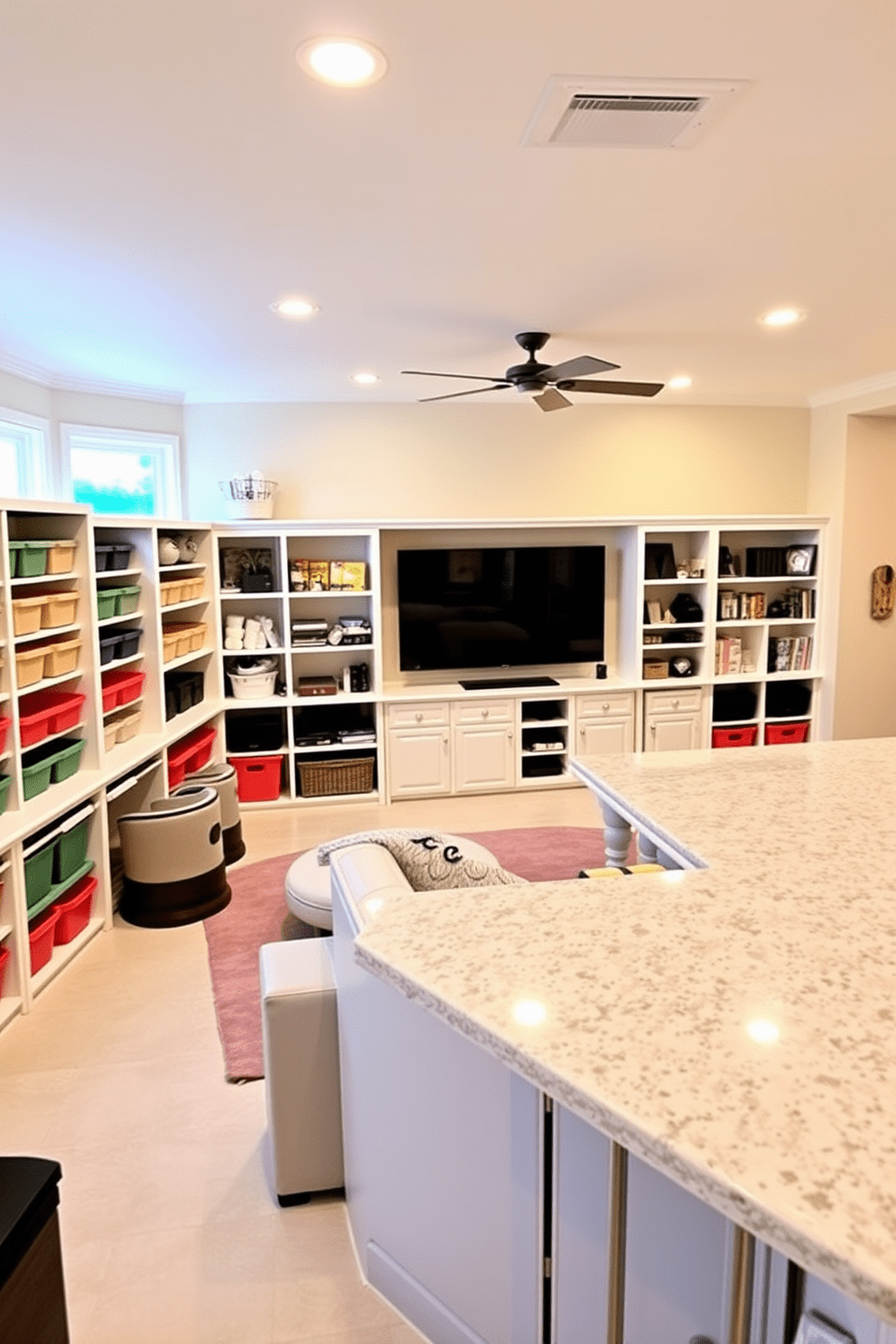 L Shaped Basement Design Ideas 8