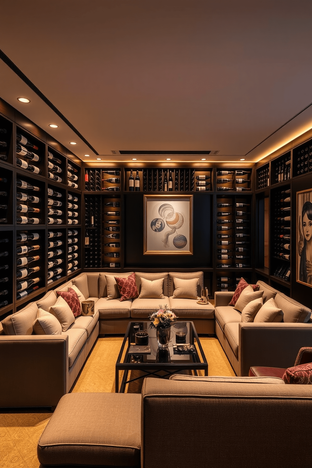 L Shaped Basement Design Ideas 9
